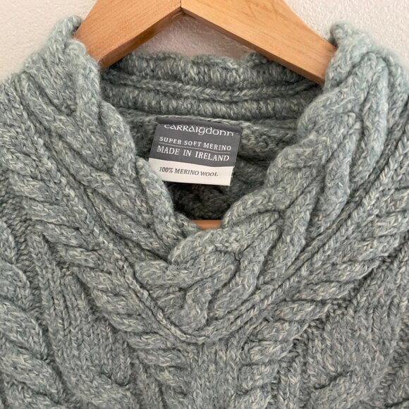 CARRAIG DONN Mint Green 100% Merino Wool Irish Sweater: NWOT! XL (Runs SMALL) - Picture 8 of 8